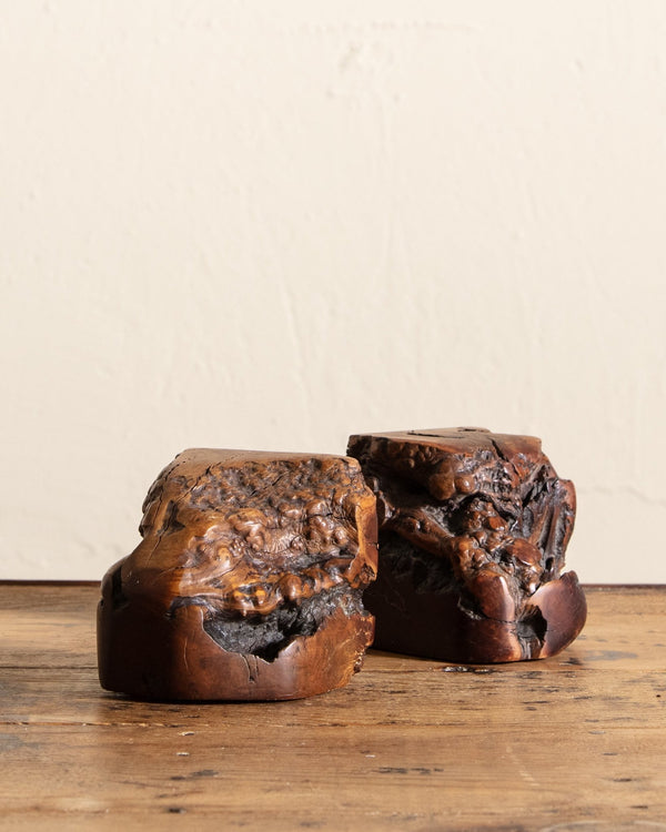Wood Burl Chunk Bookends (Set of 2) - Lone Fox