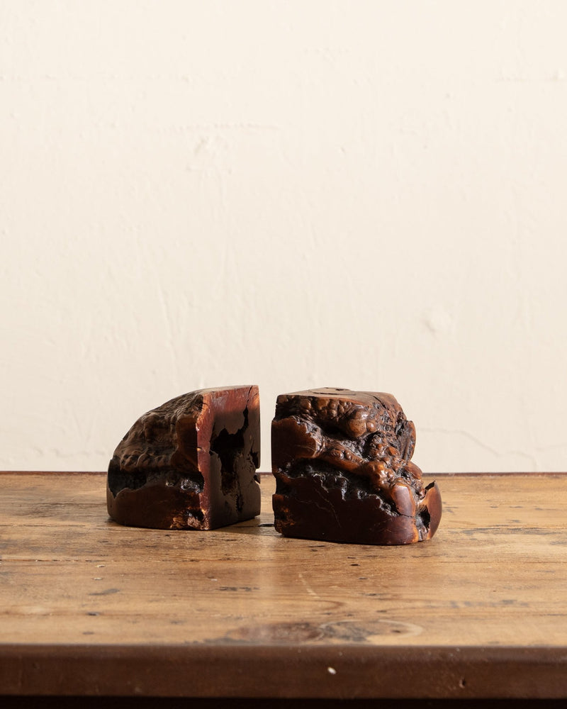 Wood Burl Chunk Bookends (Set of 2) - Lone Fox