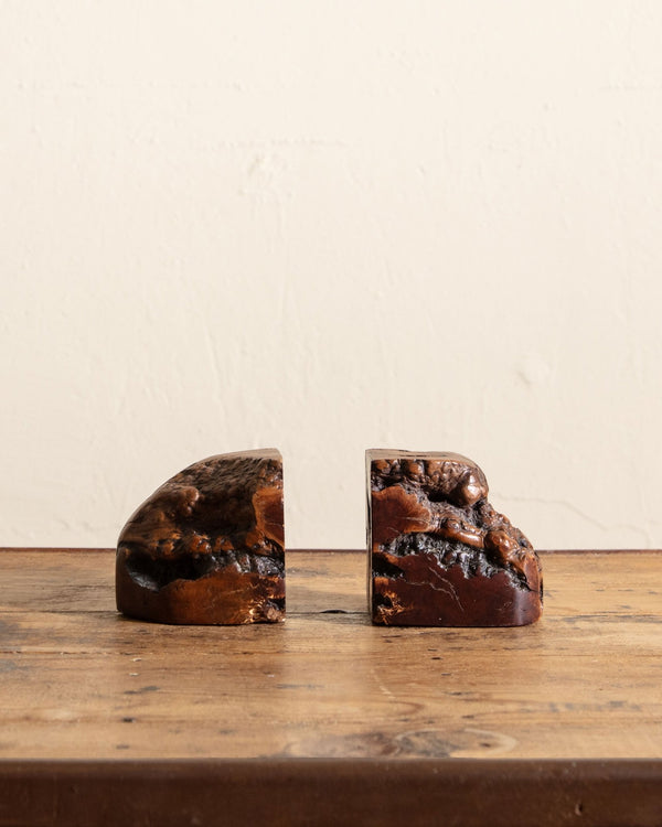 Wood Burl Chunk Bookends (Set of 2) - Lone Fox