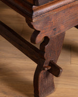 Wood Trestle Base Money Changer's Table, France, Early 20th Century - Lone Fox