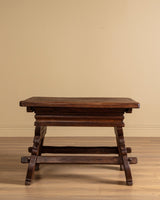 Wood Trestle Base Money Changer's Table, France, Early 20th Century - Lone Fox
