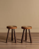 Wooden and Rope Stools Manner of Audoux - Minet, 1960's (2 available) - Lone Fox