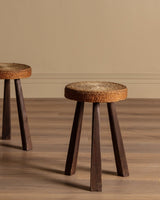 Wooden and Rope Stools Manner of Audoux - Minet, 1960's (2 available) - Lone Fox