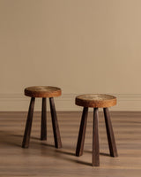 Wooden and Rope Stools Manner of Audoux - Minet, 1960's (2 available) - Lone Fox