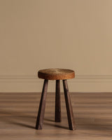 Wooden and Rope Stools Manner of Audoux - Minet, 1960's (2 available) - Lone Fox