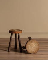 Wooden and Rope Stools Manner of Audoux - Minet, 1960's (2 available) - Lone Fox