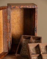 Wooden Box with Compartments, Early 20th Century - Lone Fox
