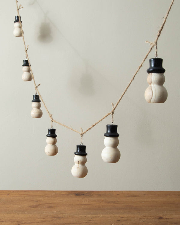 Wooden Snowman Garland - Lone Fox