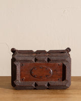 Wooden Tramp Art Jewelry Box w/ Feet, 19th Century - Lone Fox