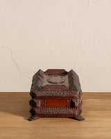 Wooden Tramp Art Jewelry Box w/ Feet, 19th Century - Lone Fox