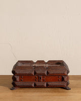 Wooden Tramp Art Jewelry Box w/ Feet, 19th Century - Lone Fox