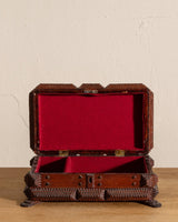 Wooden Tramp Art Jewelry Box w/ Feet, 19th Century - Lone Fox