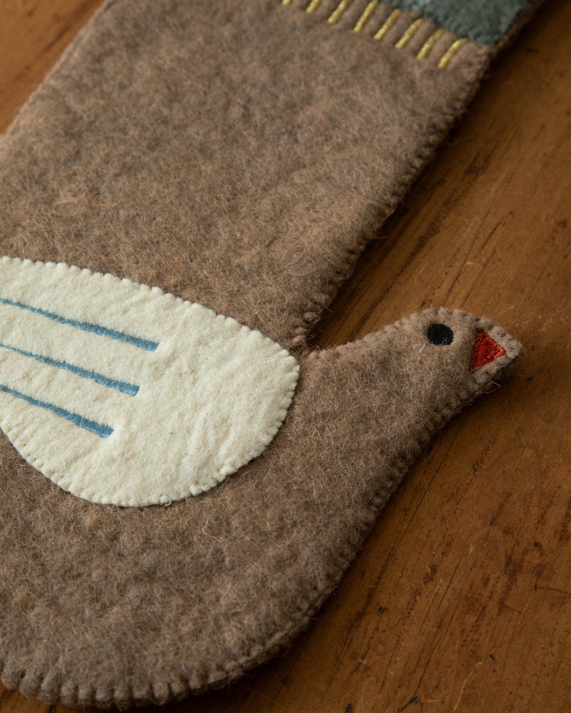 Wool Felt Dove Shaped Stocking - Lone Fox