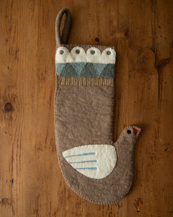 Wool Felt Dove Shaped Stocking - Lone Fox