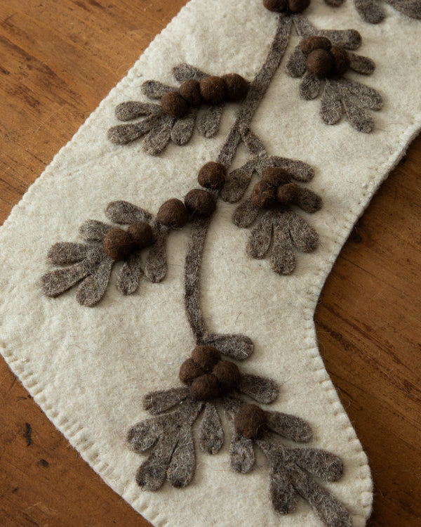 Wool Felt Tree Branch Stocking - Lone Fox