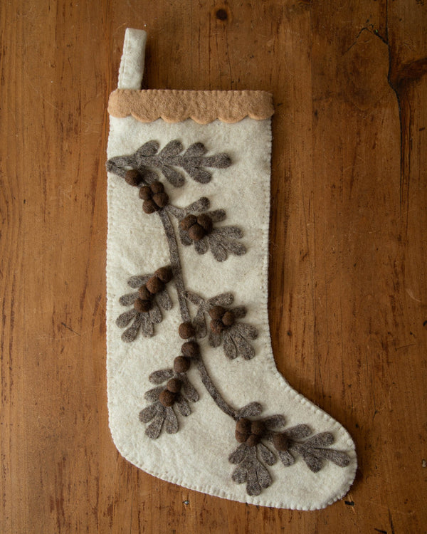 Wool Felt Tree Branch Stocking - Lone Fox