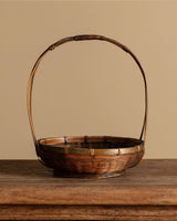 Woven Bamboo Basket with Handle, Japan, 1960's - Lone Fox