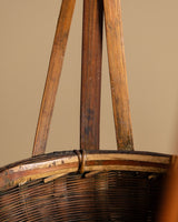 Woven Bamboo Basket with Handle, Japan, 1960's - Lone Fox