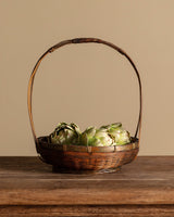 Woven Bamboo Basket with Handle, Japan, 1960's - Lone Fox