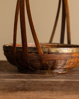 Woven Bamboo Basket with Handle, Japan, 1960's - Lone Fox
