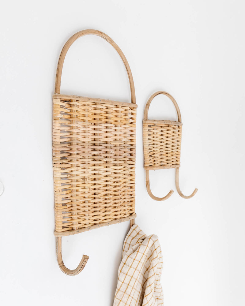 Woven Rattan Wall Hooks (set of 2) - Lone Fox