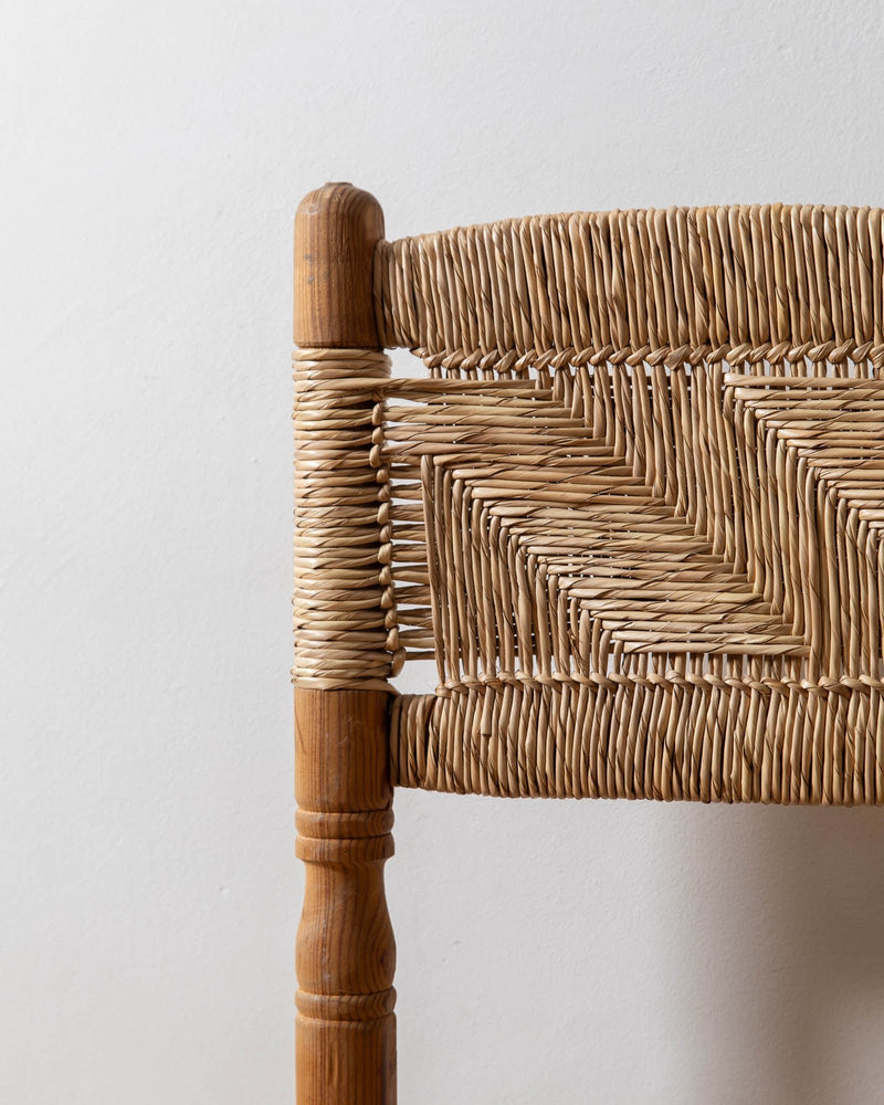 Woven Rush & Pine Side Chair from Mexico - Lone Fox