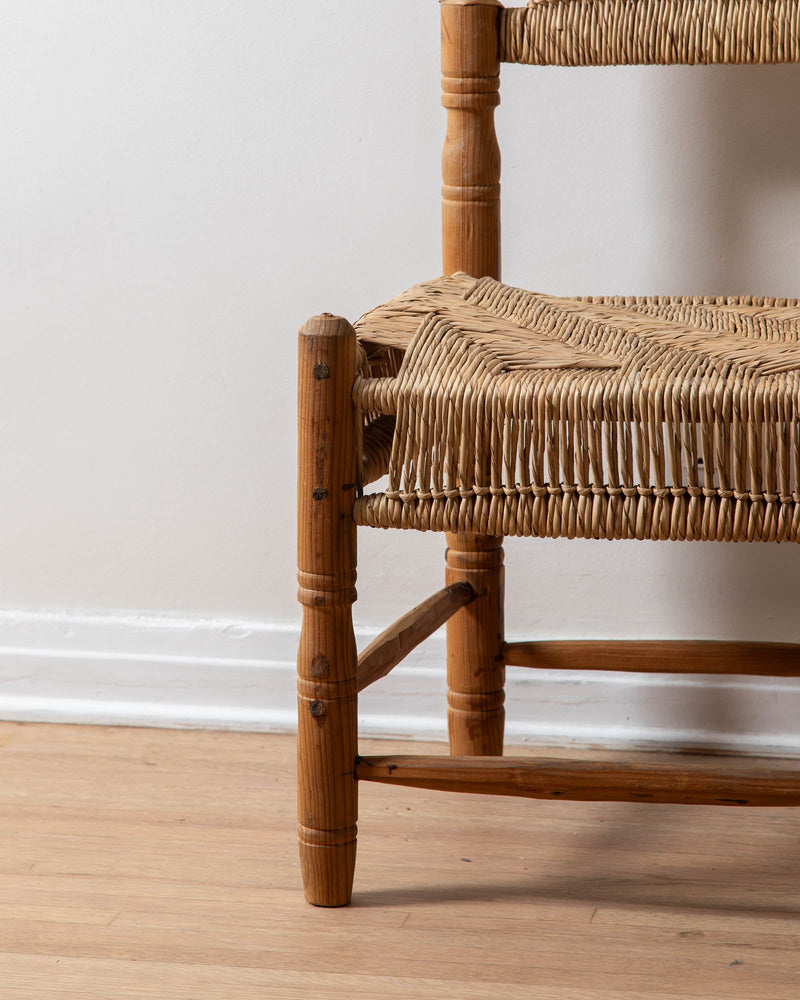 Woven Rush & Pine Side Chair from Mexico - Lone Fox