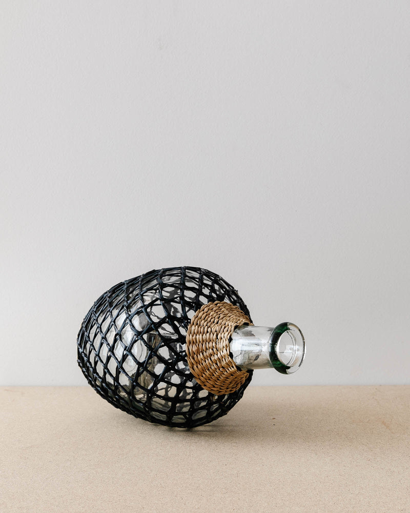 Woven Seagrass Glass Bottle - Lone Fox