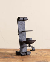 Wrought Iron Hammered Candle Sconce w/ Scroll Detail - Lone Fox