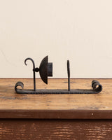 Wrought Iron Hammered Candle Sconce w/ Scroll Detail - Lone Fox