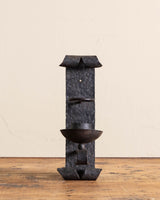 Wrought Iron Hammered Candle Sconce w/ Scroll Detail - Lone Fox