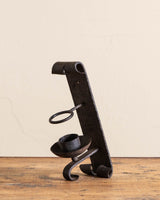 Wrought Iron Hammered Candle Sconce w/ Scroll Detail - Lone Fox