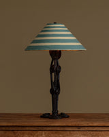 Wrought Iron Swirl Motif Lamp w/ Hand Painted Shade, Italy, 1920s - Lone Fox