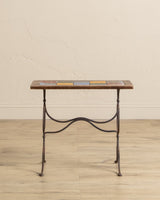 Wrought Iron & Tile Top Side Table - Lone Fox