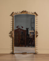 X-Large Italian Scuptural Brass Perforated Mirror, Italy, 1960's - Lone Fox