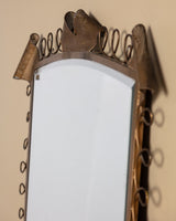 X-Large Italian Scuptural Brass Perforated Mirror, Italy, 1960's - Lone Fox
