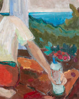 X - Large Mid Century Nude Woman & Man Acrylic Painting, 1970's - Lone Fox