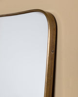 X-Large Tapered Brass Mirror 1, Italy, 1980s - Lone Fox