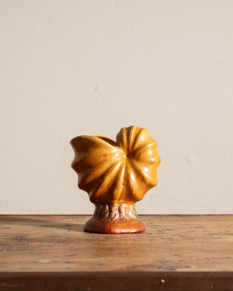 Yellow Nautilus Shell Footed Ceramic Planter - Lone Fox