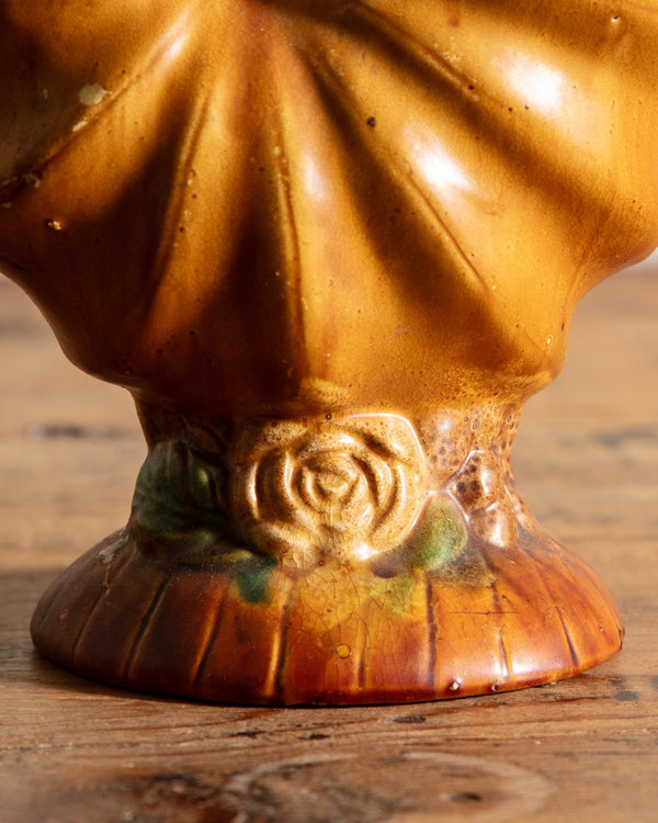 Yellow Nautilus Shell Footed Ceramic Planter - Lone Fox