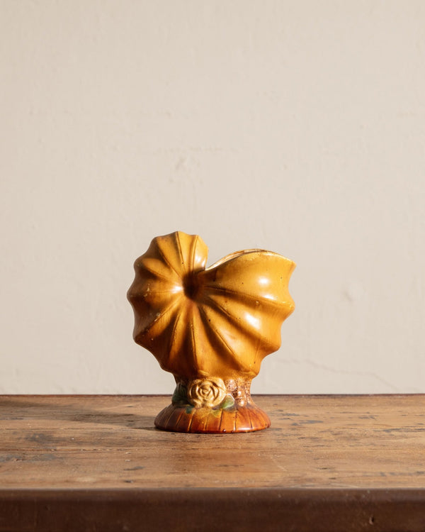 Yellow Nautilus Shell Footed Ceramic Planter - Lone Fox