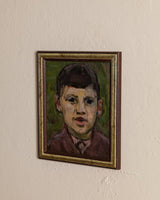 Young Boy Portrait Oil Painting by Yermakov, Ukraine, 1950's - Lone Fox