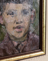 Young Boy Portrait Oil Painting by Yermakov, Ukraine, 1950's - Lone Fox