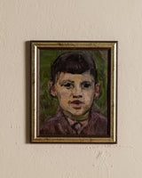 Young Boy Portrait Oil Painting by Yermakov, Ukraine, 1950's - Lone Fox
