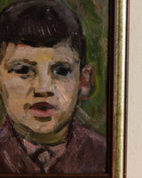 Young Boy Portrait Oil Painting by Yermakov, Ukraine, 1950's - Lone Fox