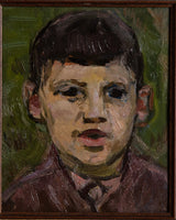Young Boy Portrait Oil Painting by Yermakov, Ukraine, 1950's - Lone Fox
