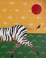 "Zebra Study No. 3" Mixed Media on Wood Panel, 2026 - Lone Fox