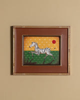 "Zebra Study No. 3" Mixed Media on Wood Panel, 2026 - Lone Fox