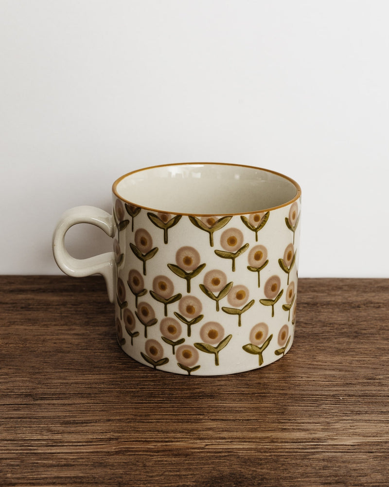 Watercolor Floral Stoneware Mug