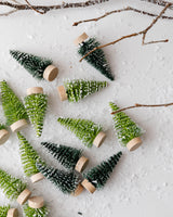Mini Green Bottle Brush Trees (Set of 24)